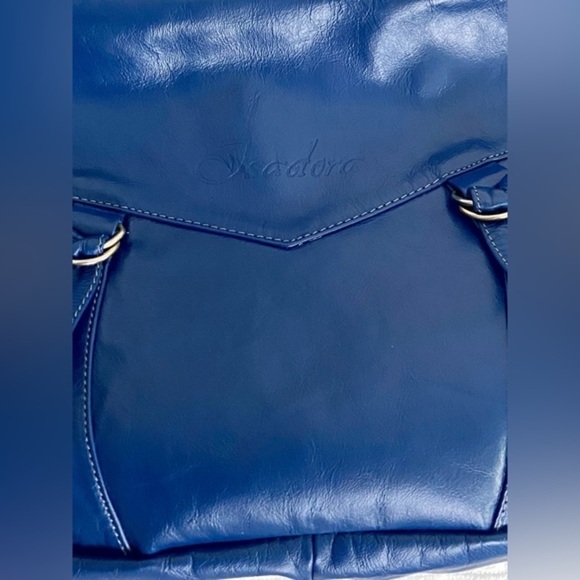 Women’s Isadora dark royal blue 100% genuine Leather crossbody purse thin‎ strap - Picture 11 of 14